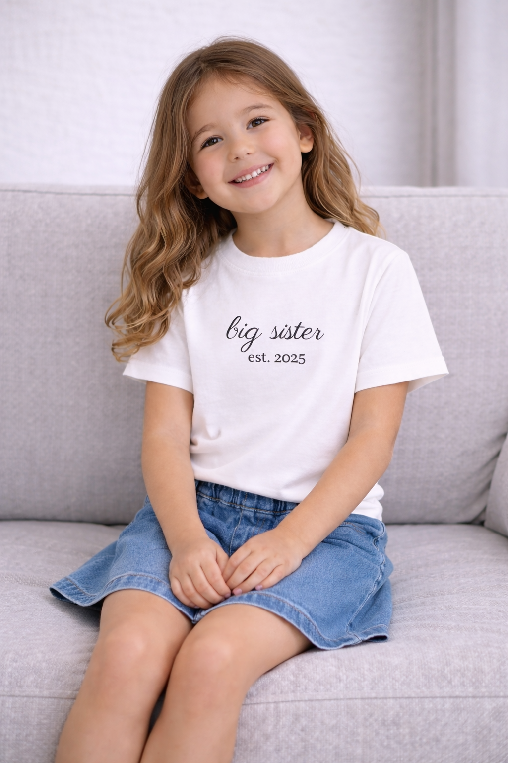 Big Sister Est. 2025 Kids Tee